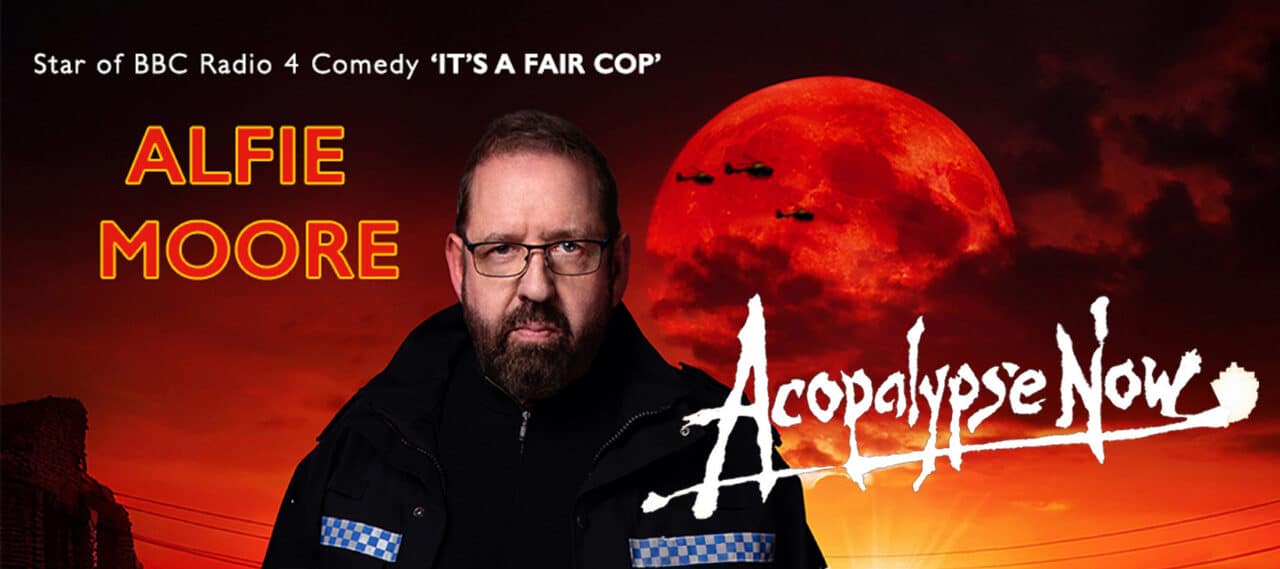 Alfie Moore - Acopalypse Now - darwen library theatre alfie moore 2025 banner 1