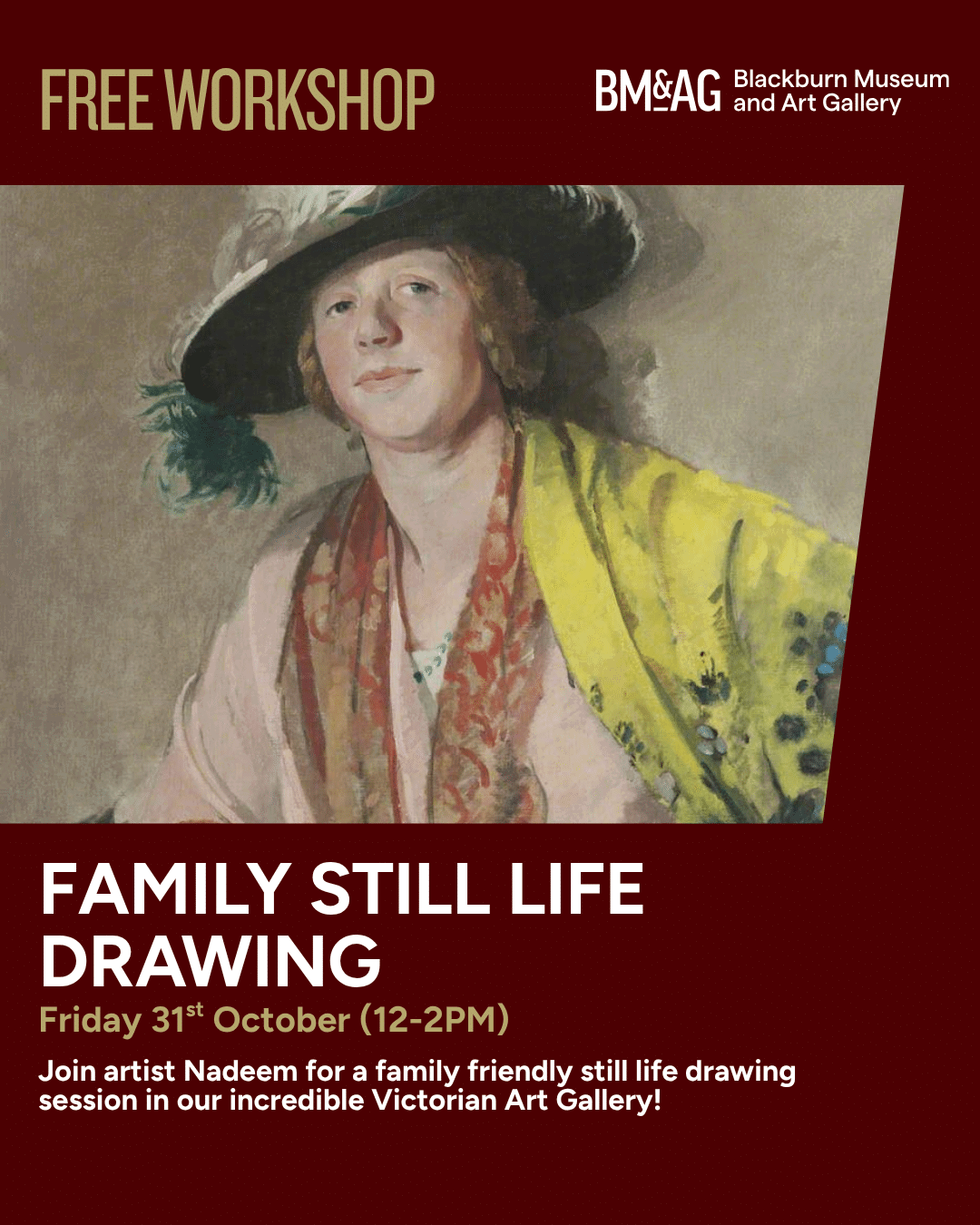 Family Still Life Drawing with Nadeem at Blackburn Museum & Art Gallery on 31 October 2025