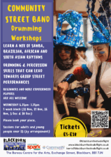 Community Street Drumming - Blackburn Festival Street Band Poster Nov 2025