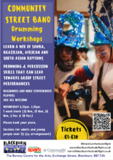Blackburn Festival of Light Community Street Band - Drumming Workshops at The Bureau Centre for the Arts - Blackburn Festival Street Band Poster Nov 2025