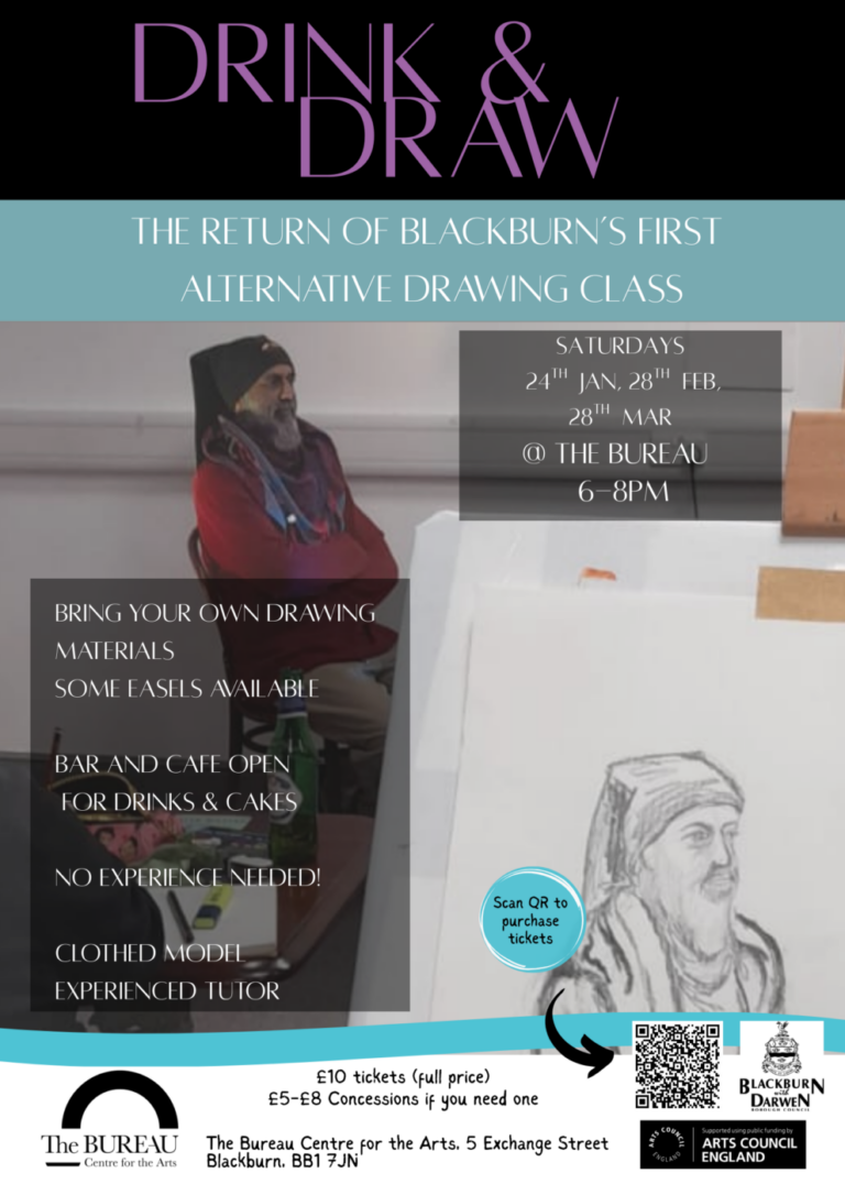 Drink and Draw at The Bureau Centre for the Arts - DRINK AND DRAW POSTER
