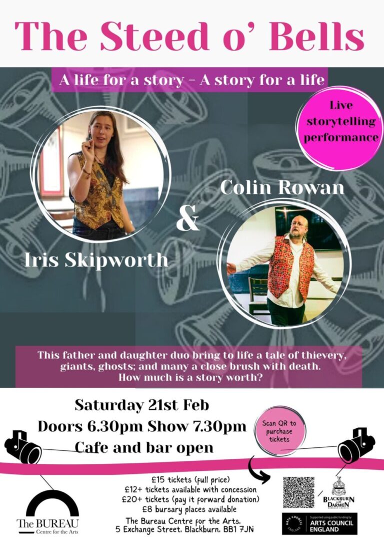 The Steed of Bells. Storytelling performance- Colin Rowan and Iris Skipworth at The Bureau Centre for the Arts - The Steed of Bells