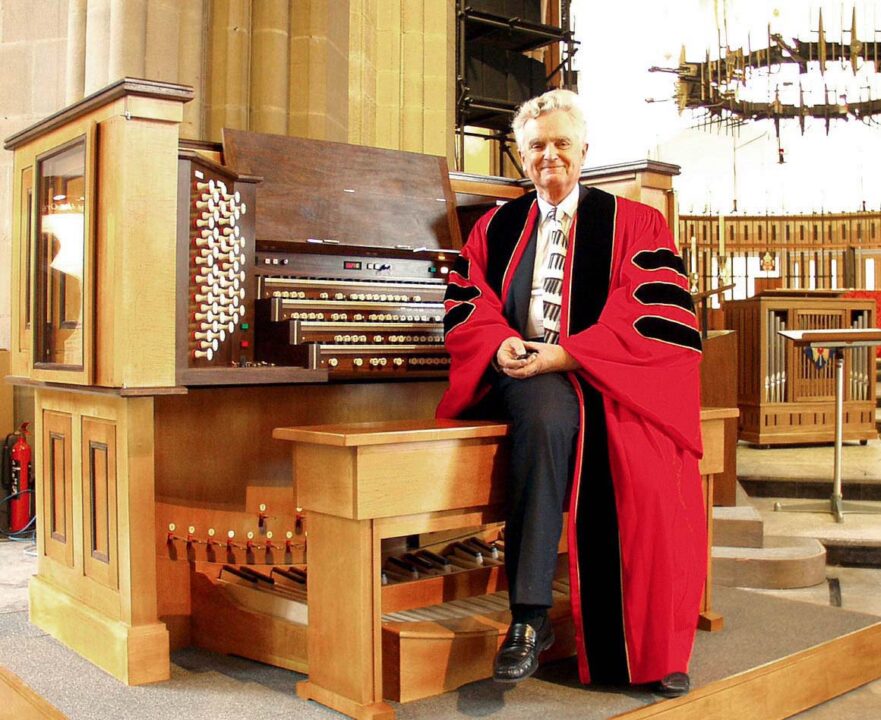 Blackburn Cathedral pays tribute after death of former music director Dr John Bertalot - 2002a Bertalot Bbn new console shoe