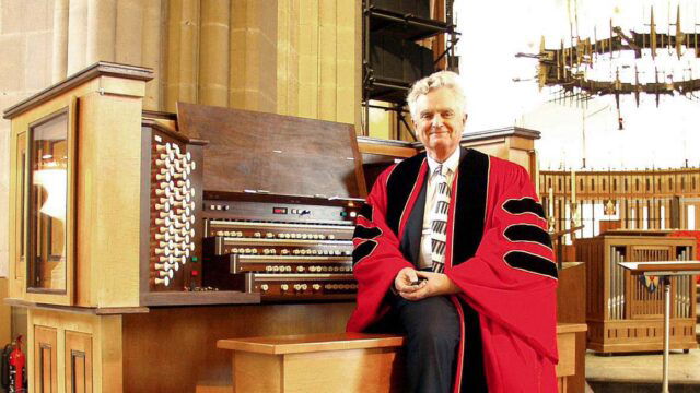 Blackburn Cathedral pays tribute after death of former music director Dr John Bertalot - 2002a Bertalot Bbn new console shoe
